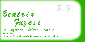 beatrix fuzesi business card